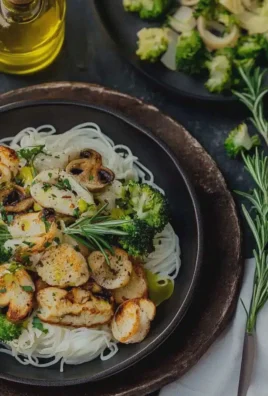 Champignon-Brokkoli-Pfanne mit Reisnudeln zubereiten
