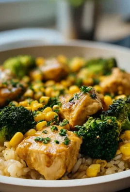 Chicken Rice Pan with Broccoli and Corn - Quick Recipe!