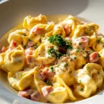 Cremige Tortellini mit Rinderschinken & Käsesauce