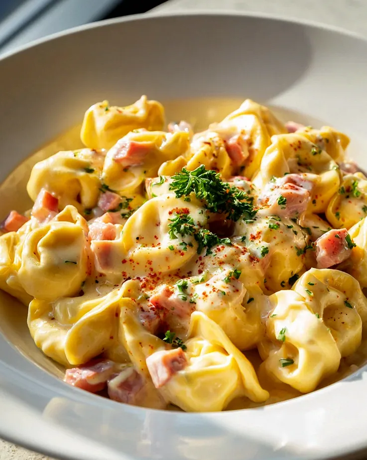 Cremige Tortellini mit Rinderschinken & Käsesauce – Schritt 1