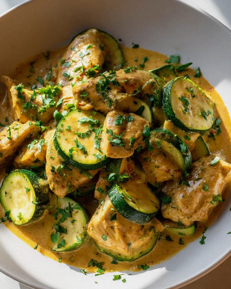 Cremiges Paprika Zucchini Hähnchen in Sahnesauce – Schnell & Herzhaft! – Schritt 2
