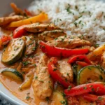 Cremiges Paprika Zucchini Hähnchen – Lecker und einfach!