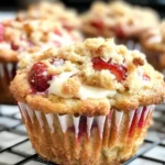 Erdbeer-Frischkäse Muffins mit knuspriger Streusel