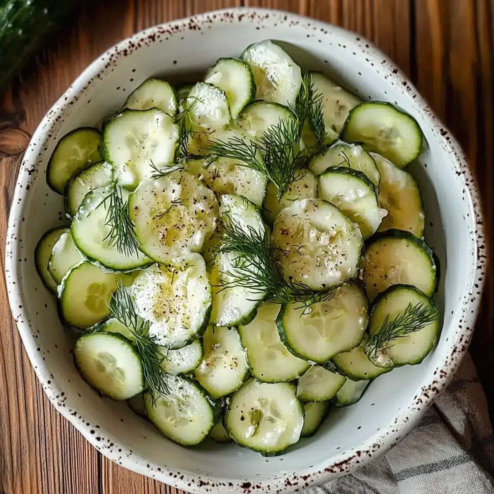 Erfrischender Gurkensalat mit Schmand und Dill – Schritt 1