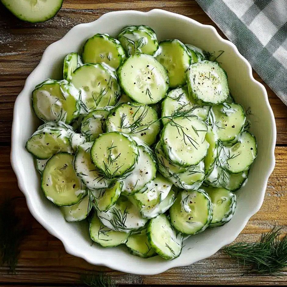 Erfrischender Gurkensalat mit Schmand und Dill – Schritt 2