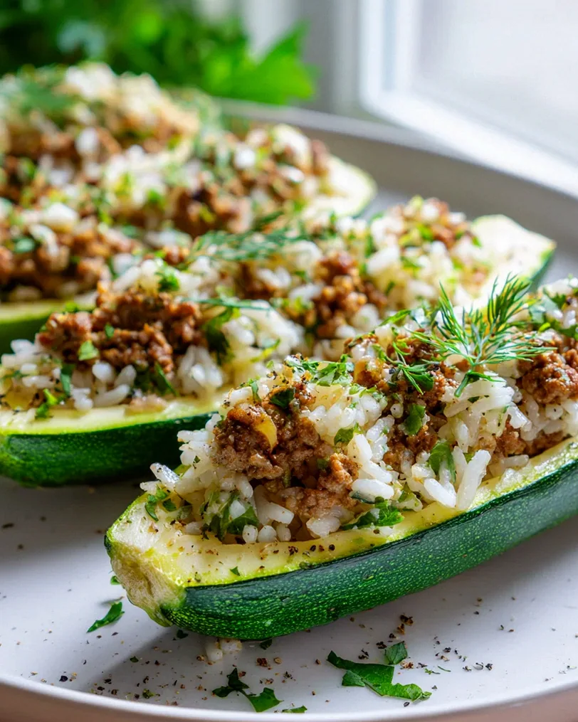 Herzhafte Zucchini-Boote – Schritt 1