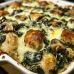 Hühnchen Spinat Pilz Auflauf für leichte Abende