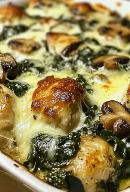Hühnchen Spinat Pilz Auflauf für leichte Abende
