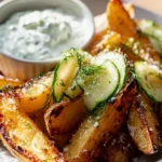 Kartoffelspalten mit Gurkendip: Einfach & Lecker!