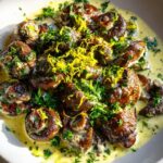 Knoblauch-Hüftsteak mit Champignons
