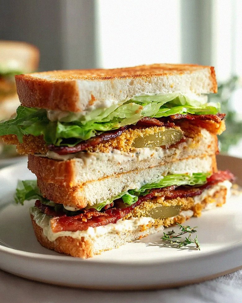 Knuspriges Fried Green Tomato BLT Sandwich mit Rindfleisch – Schritt 2