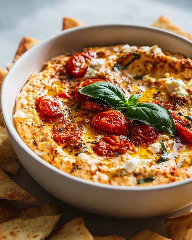 Köstlicher Air Fryer Knoblauch-Tomaten-Feta-Dip Rezept – Schritt 1