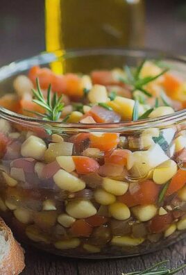Linsensalat lauwarm im Glas zubereiten