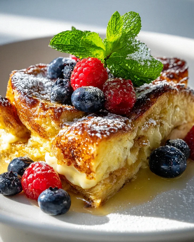 Luxuriöser Croissant French Toast Bake für dein Frühstück