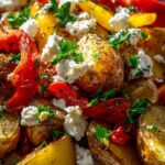 Ofenkartoffeln mit Feta und Paprika - bunte Gemüse-Variante