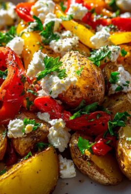 Ofenkartoffeln mit Feta und Paprika - bunte Gemüse-Variante