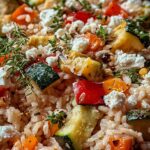Reis aus dem Ofen mit Feta und Gemüse
