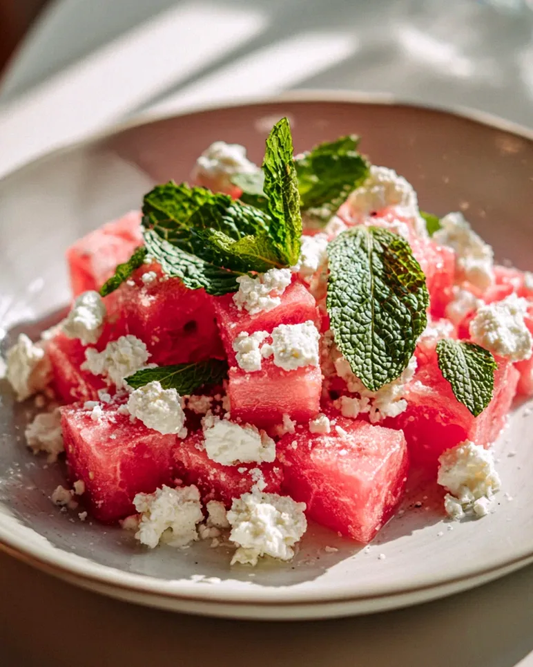 Sommerlicher Wassermelonen Feta Salat mit Minze Rezept – Schritt 2