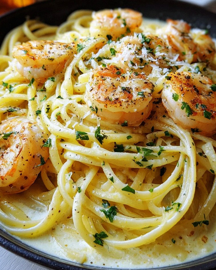 Spaghetti Alfredo mit Garnelen – Schritt 2