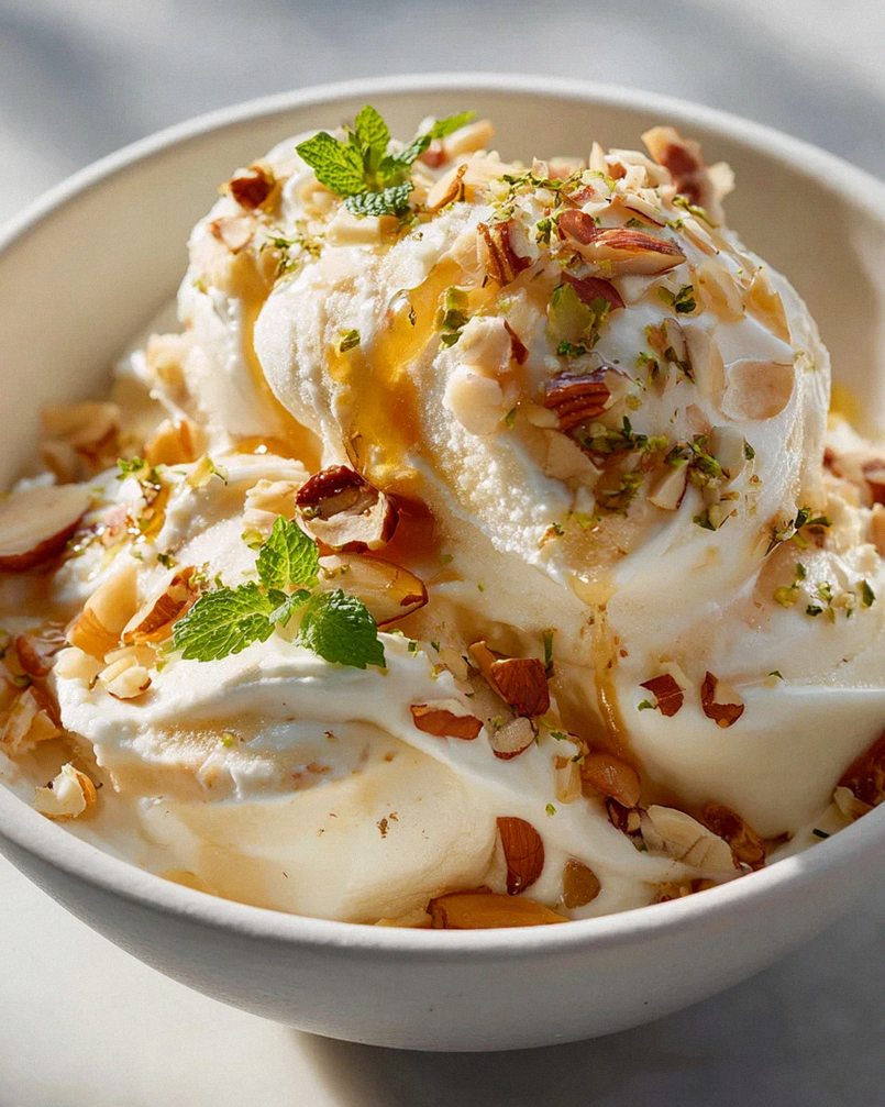 Traumhafter Vanille Frozen Joghurt mit Honig & Nüssen – Schritt 2