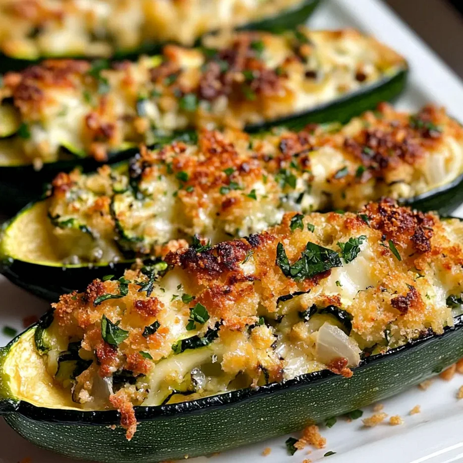 Überbackene Gefüllte Zucchini mit Käse und Kräutern – Schritt 2